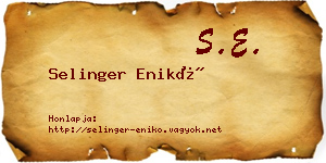 Selinger Enikő névjegykártya